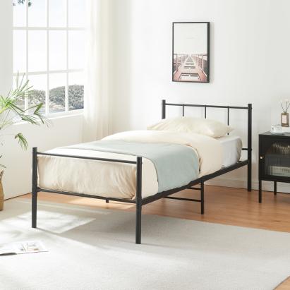 Rama metalica pat Duna 200 x 90 cm negru [en.casa] HausGarden Leisure