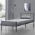 [en.casa]® Pat rama metalica Laos W90, 209,5 x 91,5 x 81,5 cm, otel, gri mat, single HausGarden Leisure