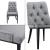 [en.casa]® Scaun bucatarie Chester HG, 100 x 53 x 60 cm, poliestre/metal, gri deschis/negru HausGarden Leisure