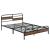 Pat rama metalica Aarau140 negru/culoarea lemnului de nuc fara saltea [en.casa] HausGarden Leisure