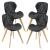 Scaune bucatarie Almhult set 4 buc imitatie piele negru [en.casa] HausGarden Leisure