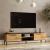 Comoda TV Lempaala 39x160x35cm cu 2 rafturi  stejar rustic antracit [en.casa] HausGarden Leisure