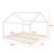 Pat copii Dudu D, en.casa, 200 x 180 cm, lemn de brad, alb mat lacuit, forma casuta HausGarden Leisure