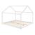 Pat copii Dudu D, en.casa, 200 x 180 cm, lemn de brad, alb mat lacuit, forma casuta HausGarden Leisure
