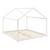 Pat copii Dudu D, en.casa, 200 x 180 cm, lemn de brad, alb mat lacuit, forma casuta HausGarden Leisure
