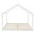 Pat copii Dudu C, en.casa, 200 x 160 cm, lemn de brad, alb mat lacuit, forma casuta HausGarden Leisure