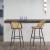 [en.casa] Set 2 bucati scaune bar, en.casa, Gausdal, 102 x 44 x 63 cm, piele sintetica, ratan, metal, cu suprafata sezut capitonata HausGarden Leisure