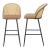 [en.casa] Set 2 bucati scaune bar, en.casa, Gausdal, 102 x 44 x 63 cm, piele sintetica, ratan, metal, cu suprafata sezut capitonata HausGarden Leisure
