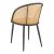 Set 2 bucati scaune, en.casa, Gagnef, 82 x 56 x 55 cm, piele sintetica, tana, metal, maro, neru, cu suprafata sezut capitonata HausGarden Leisure