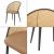 Set 2 bucati scaune, en.casa, Gagnef, 82 x 56 x 55 cm, piele sintetica, tana, metal, maro, neru, cu suprafata sezut capitonata HausGarden Leisure