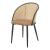 Set 2 bucati scaune, en.casa, Gagnef, 82 x 56 x 55 cm, piele sintetica, tana, metal, maro, neru, cu suprafata sezut capitonata HausGarden Leisure
