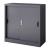 Dulap birou, en.casa, Rieti, 90 x 40 x 90 cm, otel, gri inchis, cu 2 usi culisante HausGarden Leisure