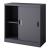 Dulap birou, en.casa, Rieti, 90 x 40 x 90 cm, otel, gri inchis, cu 2 usi culisante HausGarden Leisure