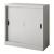 Dulap birou, en.casa, Rieti, 90 x 40 x 90 cm, otel, gri deschis, cu 2 usi culisante HausGarden Leisure