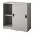 Dulap birou, en.casa, Rieti, 90 x 40 x 90 cm, otel, gri deschis, cu 2 usi culisante HausGarden Leisure