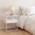 Masuta, en.casa, PXSL-0140 Vissenbjerg, 51 x 40 x 40 cm, otel, sticla, alb mat, cu 1 sertar HausGarden Leisure