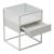 Masuta, en.casa, PXSL-0140 Vissenbjerg, 51 x 40 x 40 cm, otel, sticla, alb mat, cu 1 sertar HausGarden Leisure