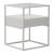 Masuta, en.casa, PXSL-0140 Vissenbjerg, 51 x 40 x 40 cm, otel, sticla, alb mat, cu 1 sertar HausGarden Leisure
