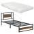 Pat cadru metalic Villach cu saltea 200 x 90 cm negru/efect lemn de nuc [en.casa] HausGarden Leisure