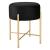 Taburet Kungalv 44 x 35 cm metal/bumbac negru/galben aramiu [en.casa] HausGarden Leisure