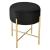 Taburet Kungalv 44 x 35 cm metal/bumbac negru/galben aramiu [en.casa] HausGarden Leisure