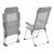 Set 2 scaune gradina Errenteria HG pliabile cu spatar reglabil gri deschis [en.casa] HausGarden Leisure