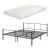 Pat metalic Laos cu saltea 180 x 200 cm negru [en.casa] HausGarden Leisure