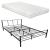 Pat metalic Laos cu saltea 160 x 200 cm negru [en.casa] HausGarden Leisure