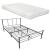 Pat rama metalica LaosDG 140 cu saltea gri inchis mat [en.casa] HausGarden Leisure
