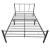 Pat rama metalica LaosDG 140 cu saltea gri inchis mat [en.casa] HausGarden Leisure