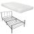Pat rama metalica LaosDG 90 cu saltea gri inchis mat [en.casa] HausGarden Leisure
