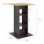 [en.casa] Masa bar Visby CL, 70 x 70 x 110cm, PAL melaminat, gri inchis/culoarea lemnului, cu 3 rafturi HausGarden Leisure