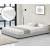 Corium® Pat tapitat modern Bon cu saltea, 214 x 186 x 20,5 cm, MDF/imitatie piele/furnir/plastic/poliester, alb, pentru doua persoane HausGarden Leisure