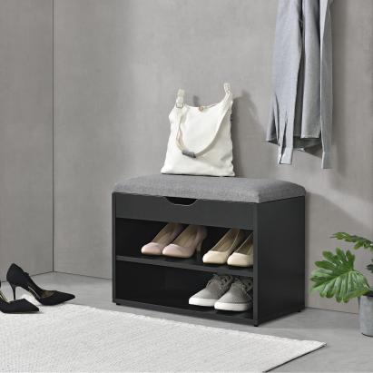 Suport pantofi Gentofte 46 x 60 x 30 cm negru/gri [en.casa] HausGarden Leisure