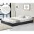 Corium® Pat tapitat modern Bon cu saltea, 214 x 146 x 20,5 cm, MDF/imitatie piele/furnir/plastic/poliester, negru, pentru 2 persoane HausGarden Leisure