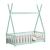 Pat copii Imola forma cort cu grilaj protectie verde [en.casa] HausGarden Leisure