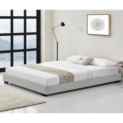 Corium® Pat tapitat modern imitatie piele Berlin, 214 x 146 x 20,5 cm, MDF/imitatie piele, alb, pentru 2 persoane HausGarden Leisure