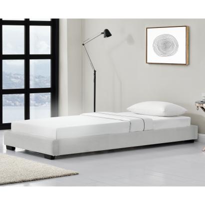 Corium® Pat tapitat modern imitatie piele Berlin, 214 x 96 x 20,5 cm, MDF/imitatie piele, alb, pentru 1 persoana HausGarden Leisure