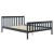 [en.casa]® Pat lemn Opal cu saltea spuma rece, 208 x 188 x 82 cm, lemn/poliester, gri inchis, pentru 2 persoane HausGarden Leisure