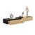 Set 2 buc raft de perete Iola negru/culoarea lemnului [en.casa] HausGarden Leisure