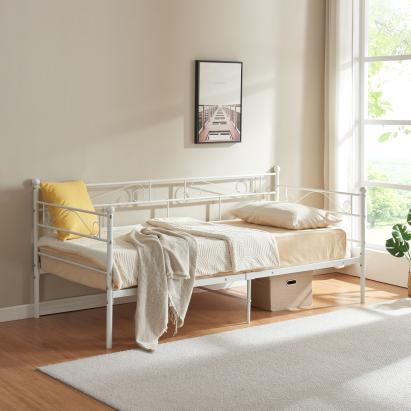 Pat metalic Single AADB-4482 otel alb [en.casa] HausGarden Leisure