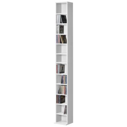 Raft pentru CD AANF-6411 cu 12 suprafete depozitare alb [en.casa] HausGarden Leisure