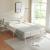 Pat metalic cu saltea Florenz 140x200cm alb [en.casa] HausGarden Leisure