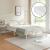 Pat metalic cu saltea Florenz 140x200cm alb [en.casa] HausGarden Leisure