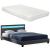 Pat tapitat Paris13 cu saltea si LED 140x200cm gri inchis Corium HausGarden Leisure