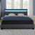 Pat tapitat Paris13 cu saltea si LED 140x200cm gri inchis Corium HausGarden Leisure