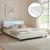 Pat tapitat Paris5 cu saltea si LED 140x200cm alb Corium HausGarden Leisure