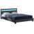 Pat dormitor Lana5 tapitat cu LED 140x200cm gri inchis Corium HausGarden Leisure