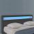 Pat dormitor Lana5 tapitat cu LED 140x200cm gri inchis Corium HausGarden Leisure