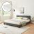 Pat tapitat Dortmund Dunkelgrau cu saltea 180 x 200 cm gri inchis Corium HausGarden Leisure